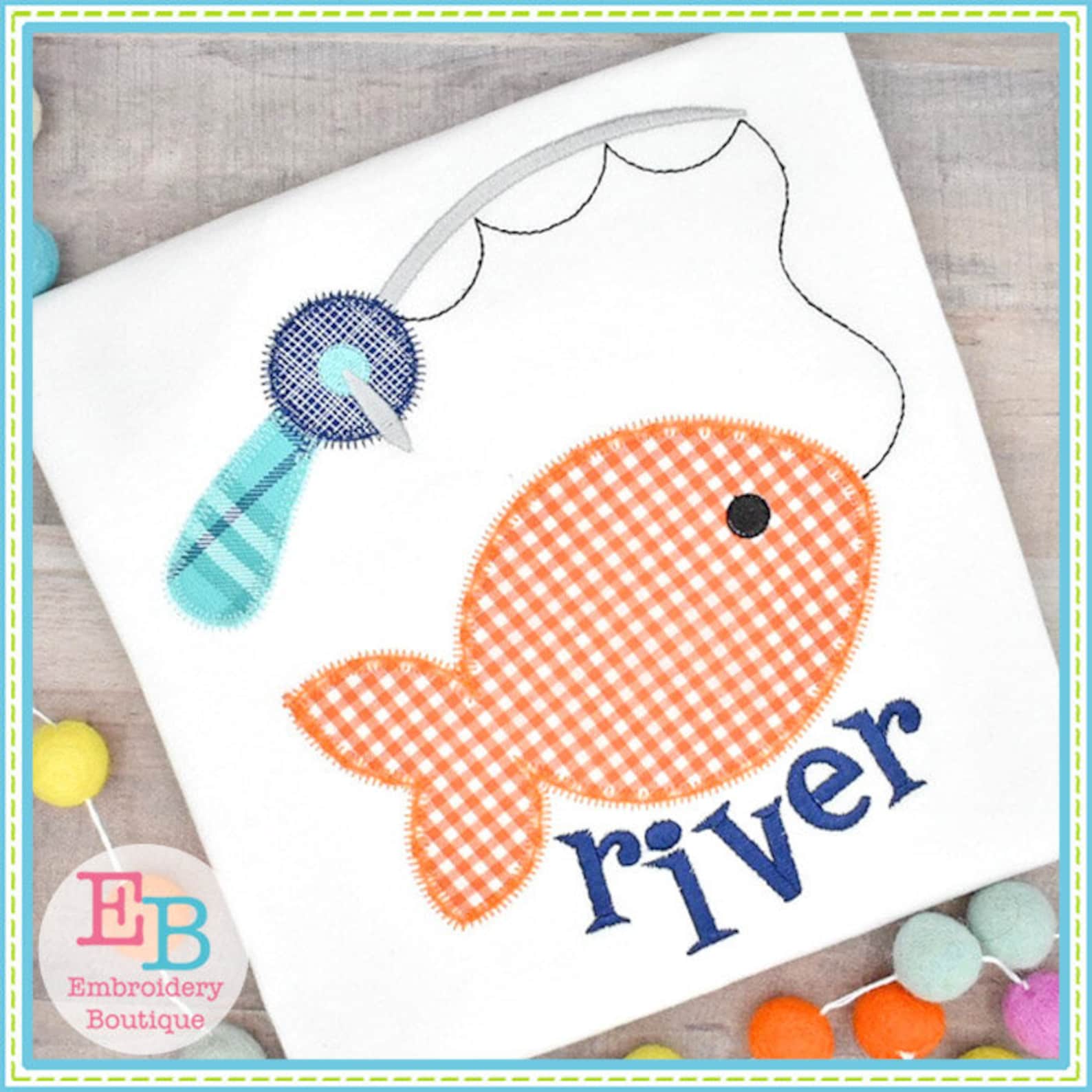 Fish on a String Zigzag Applique Fish Applique Design Summer Etsy