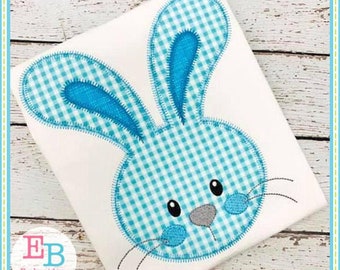 Bunny Boy Zigzag Applique: Easter Rabbit Machine Embroidery File (Instant Download)