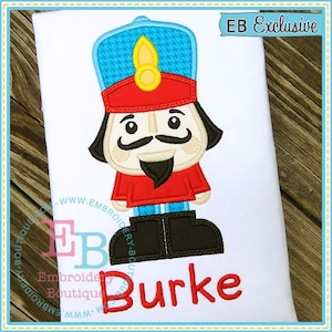 Nutcracker Applique, INSTANT DOWNLOAD, Multiple Sizes & Formats, Machine Applique Embroidery Digital File, Fun Christmas Festive Design