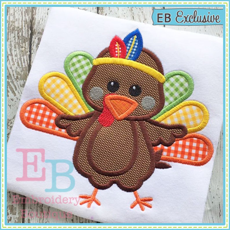 Indian Turkey Applique Turkey Applique Design Thanksgiving Etsy