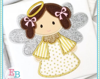 Christmas Angel Zigzag Design, INSTANT DOWNLOAD, Multiple Sizes & Formats, Machine Applique Embroidery Digital File, Fun Xmas Festive Design