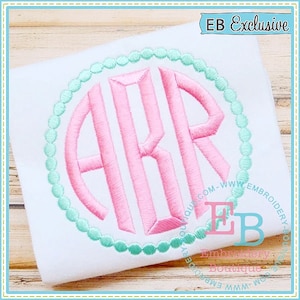 Circle Monogram Embroidery Font, INSTANT DOWNLOAD, Multiple Sizes and Formats, Machine Embroidery Digital Design File, Alphabet Letters