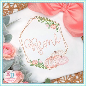 Pumpkin Frame Embroidery Design, INSTANT DOWNLOAD, Multiple Sizes & Formats, Machine Embroidery Digital File, Vintage Sketch Fall Pumpkins