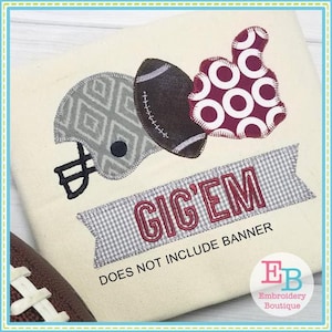 Thumbs Up Helmet Applique, INSTANT DOWNLOAD, Multiple Sizes & Formats, Machine Applique Embroidery Digital File, Fun Football Sport Design