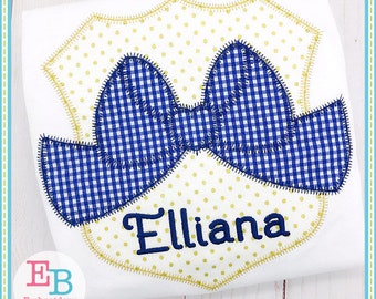 Police Badge Bow Applique: First Responder Embroidery Design (Digital Download)