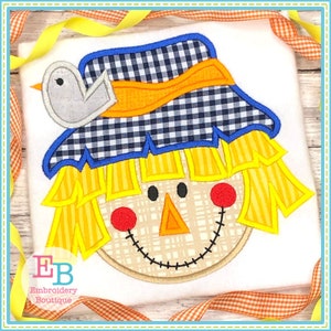 Scarecrow Boy Satin Applique, INSTANT DOWNLOAD, Multiple Sizes & Formats, Machine Embroidery File, Fall Thanksgiving Halloween Boy Design