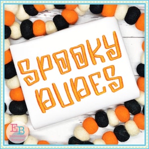Spooky Embroidery Font, INSTANT DOWNLOAD, Multiple Sizes and Formats, Machine Embroidery Digital Design File, Halloween Alphabet Letters