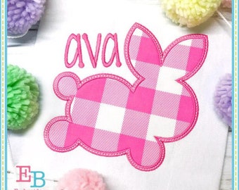 Bunny Satin Applique: Easter Rabbit Embroidery Design (Digital File)