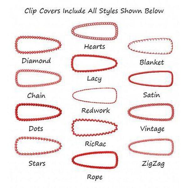 Clip Covers, INSTANT DOWNLOAD, Multiple Sizes & Formats, Machine Embroidery Digital Design File, Hair Clip Covers