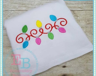 Christmas Lights Embroidery Design: Festive Applique File (Instant Download)