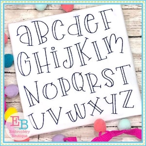 Love Rawr Alphabet, INSTANT DOWNLOAD, Multiple Sizes & Formats, Machine Embroidery Digital Design File Sketch Font, Gender Neutral