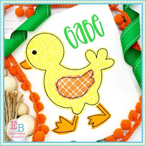 Duck 2 Bean Stitch Applique, INSTANT DOWNLOAD, Multiple Sizes & Formats, Machine Embroidery Digital Design File, Spring Easter Holiday