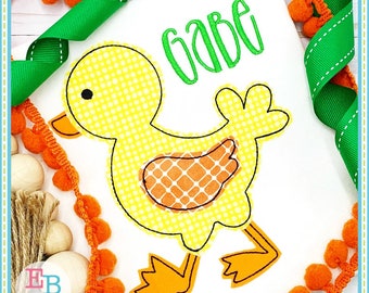 Duck Bean Stitch Applique: Spring Embroidery Design (Digital Download)