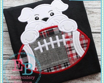 Football Bulldog Boy Applique Design, INSTANT DOWNLOAD, Multiple Sizes and Formats, Machine  Embroidery Digital  File, Fun Sports Boy Design