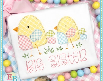 Two Chicks Applique: Vintage Easter Machine Embroidery File (Digital Download)