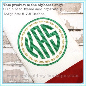 Striped Circle Embroidery Font - 5 Inch To 7.5 Inch, INSTANT DOWNLOAD, Multiple Sizes and Formats, Machine Embroidery File, Alphabet Letters