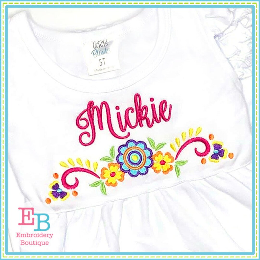 Floral Frame Embroidery Design: Mexican Cinco De Mayo (digital Design ...