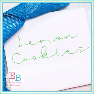 Lemon Cookies Alphabet, INSTANT DOWNLOAD, Multiple Sizes and Formats, Machine Embroidery Design File , Sketch Embroidery Font