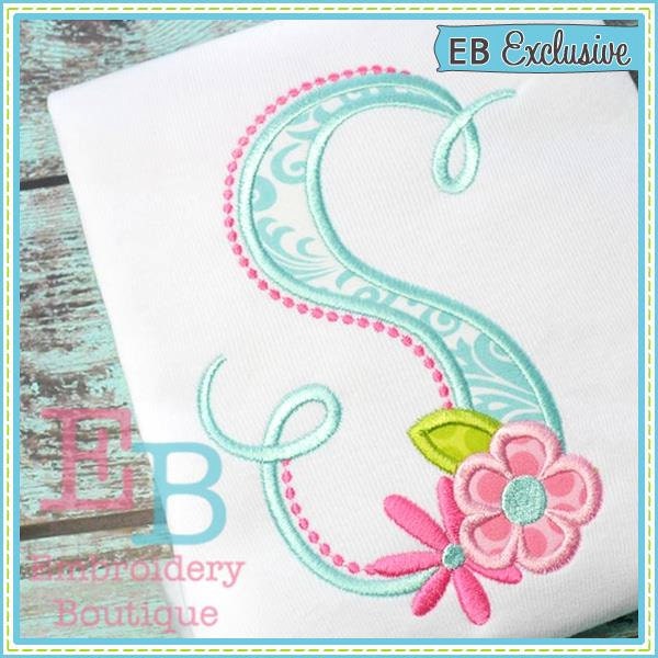 Bella Fleur Applique Alphabet, INSTANT DOWNLOAD, Multiple Sizes and Formats, Machine Applique Embroidery Digital Design File, Flower Font