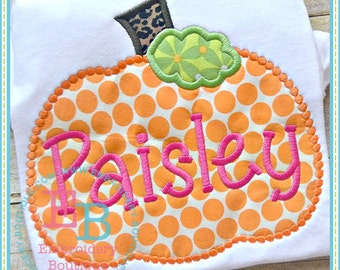 Dotted Pumpkin Applique: Thanksgiving Machine Embroidery Design (Digital File)