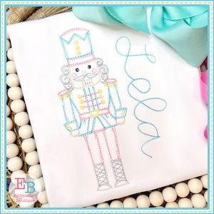 Nutcracker Sketch Design, INSTANT DOWNLOAD, Multiple Sizes & Formats, Machine Embroidery Digital File, Fun Christmas Festive Design