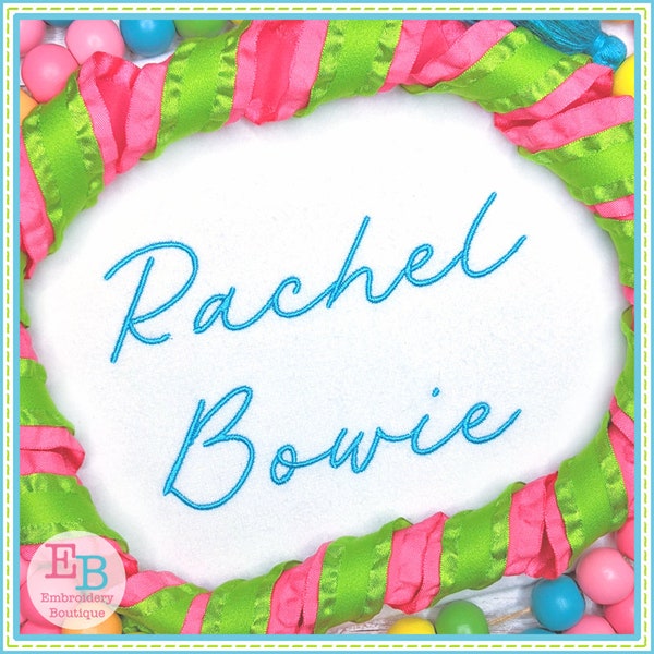 Rachel Bowie Satin Alphabet, INSTANT DOWNLOAD, Multiple Sizes and Formats, Machine Applique Digital Design File, Embroidery Font