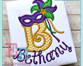 Mardi Gras Mask Applique Alphabet, INSTANT DOWNLOAD, Multiple Sizes & Formats, Machine Embroidery Digital File, Holiday Design, Monogram
