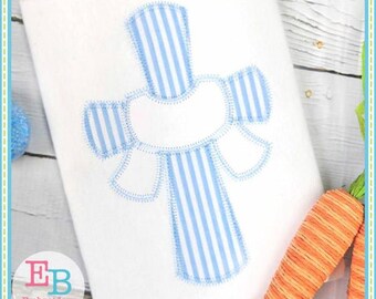 Cross Sash Zigzag Applique: Easter Embroidery Design (Digital File)