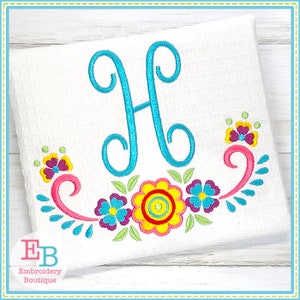 Floral Frame 3 Embroidery Design, INSTANT DOWNLOAD, Multiple Sizes & Formats, Machine Digital Design File, Mexican Cinco De Mayo Design, PES