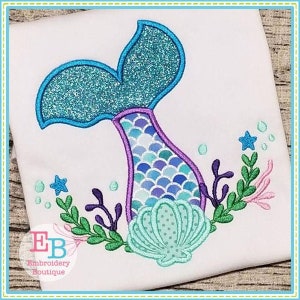 Mermaid Tail Applique: Machine Embroidery Digital File (Instant Download)