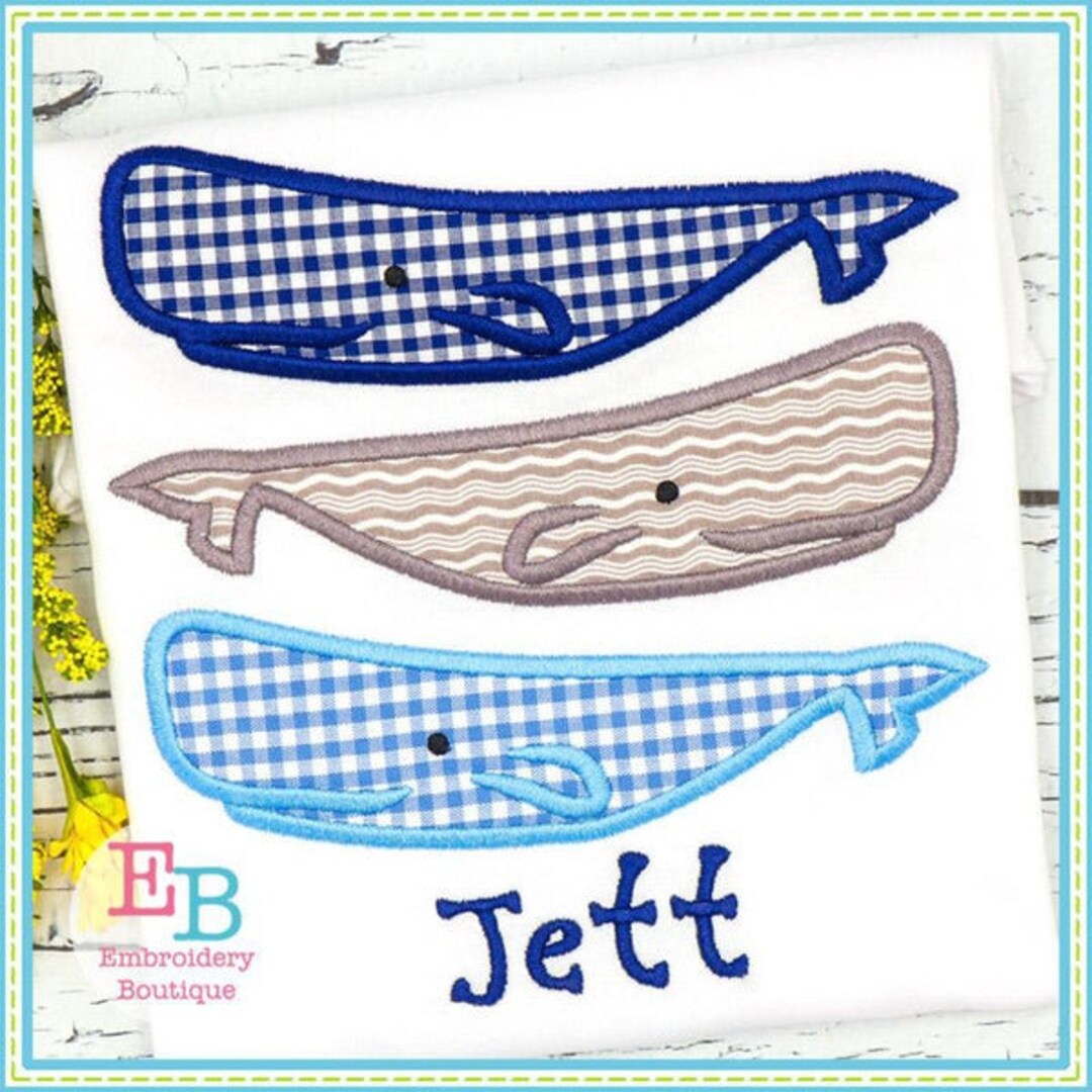 Beluga Whale Trio Applique: Seaside Embroidery Design (digital File) - Etsy