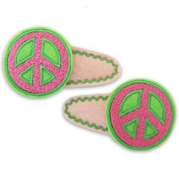 Peace Sign Clip Centers, INSTANT DOWNLOAD, Multiple Sizes & Formats, Machine Embroidery Digital File, Girly Girl Peace Symbol