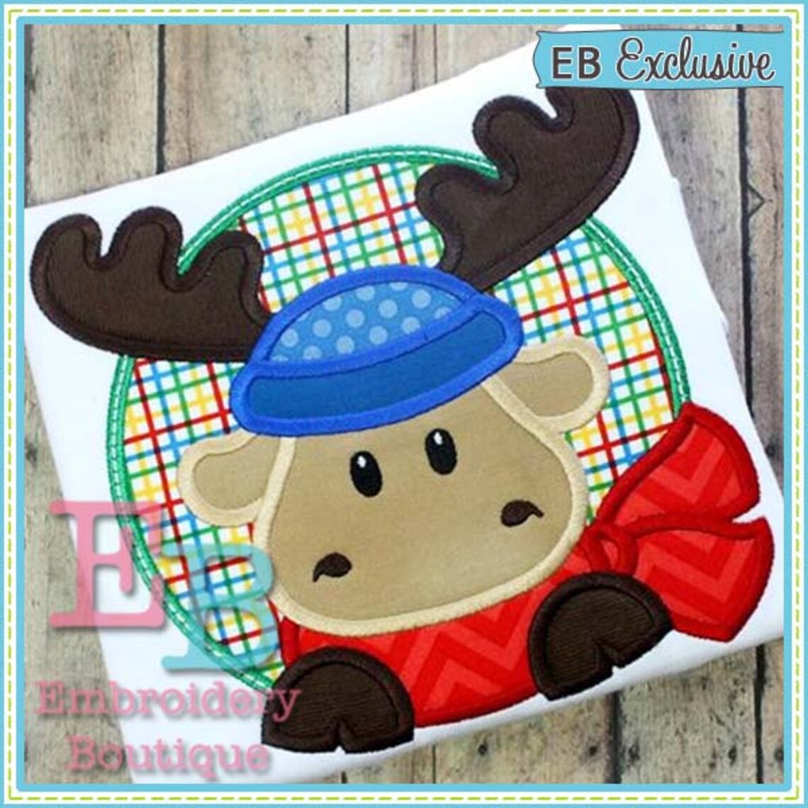 Moose Peeker Applique Design Moose Applique Design Holiday Etsy