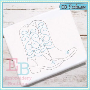 Vintage Boots Design, INSTANT DOWNLOAD, Multiple Sizes & Formats, Machine Embroidery Digital File, Fun Cowgirl Cowboy Design