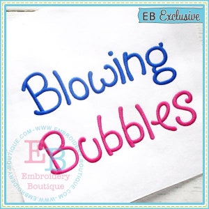 Blowing Bubbles Embroidery Font: Machine Embroidery Design (Digital Download)