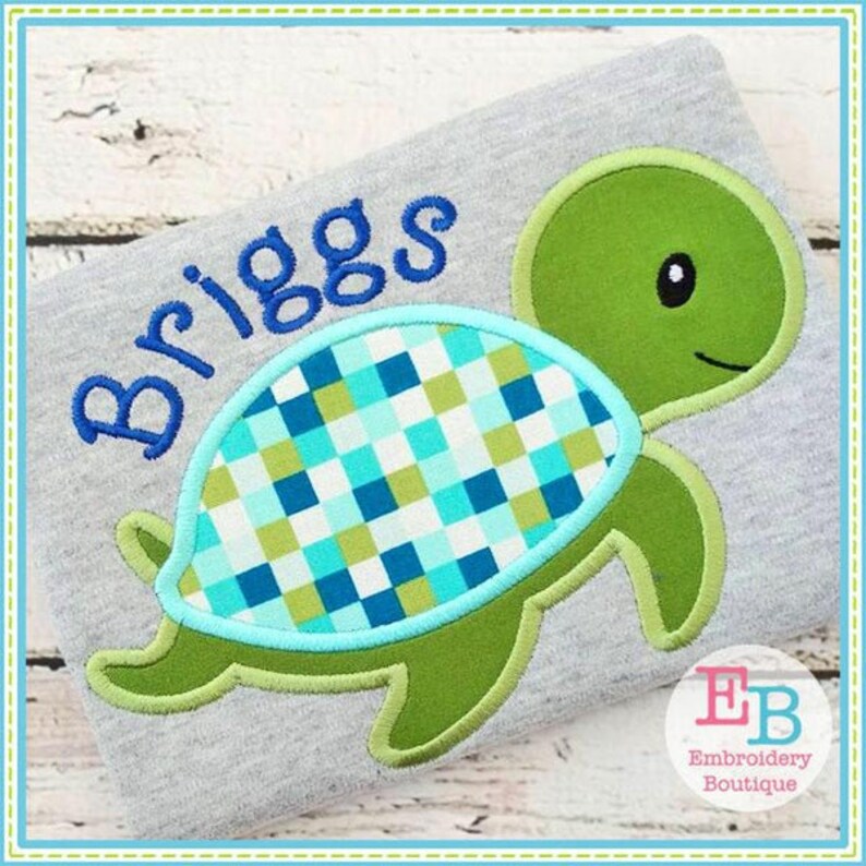 Sea Turtle Applique: Machine Embroidery Digital File (instant Download ...