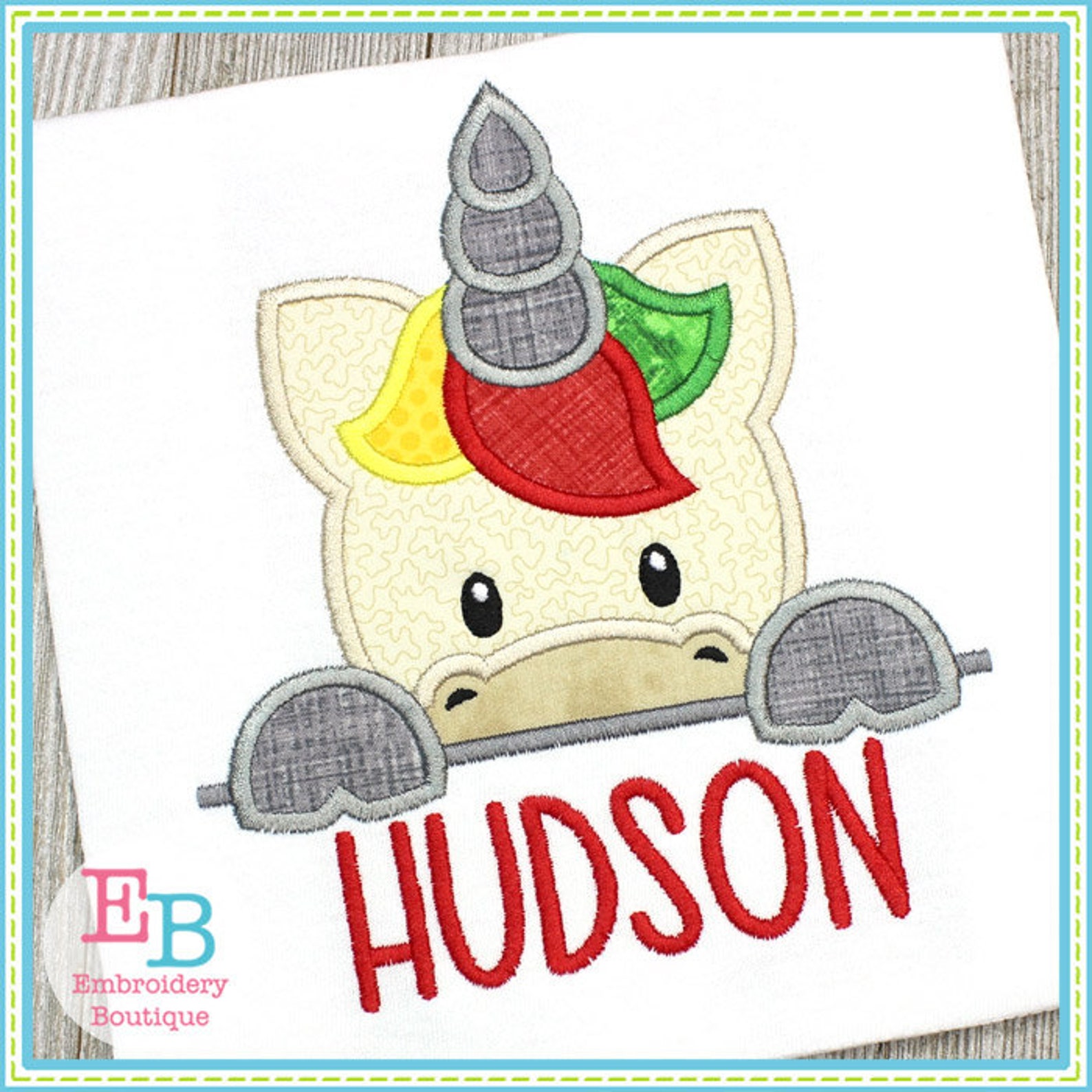 Unicorn Peeker Applique Unicorn Embroidery Design Unicorn Etsy