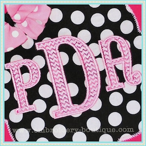 Chandler Chevron Embroidery Font: Machine Embroidery Alphabet (Digital Design File)