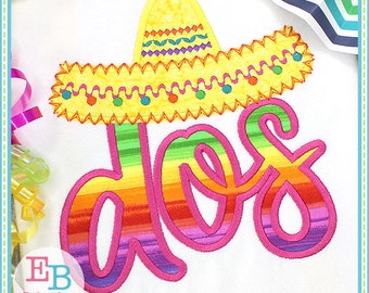 Dos Sombrero Applique: Mexican Embroidery Design (Digital File)