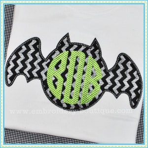 Bat 2 Applique, INSTANT DOWNLOAD, Multiple Sizes & Formats, Machine Applique Embroidery File, Spooky Halloween Design