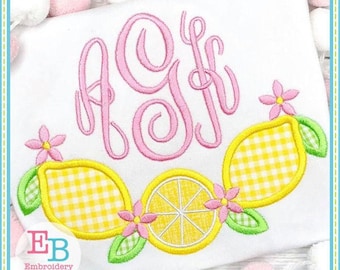 Lemon Swag Applique: Machine Embroidery Digital File (Instant Download)