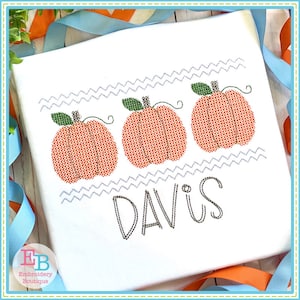 Pumpkins Cross Stitch Embroidery Design, INSTANT DOWNLOAD, Multiple Sizes & Formats, Machine Embroidery Digital File, Vintage Fall Design