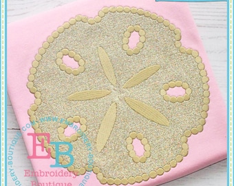 Dotted Sand Dollar Applique: Machine Embroidery Digital File (Instant Download)