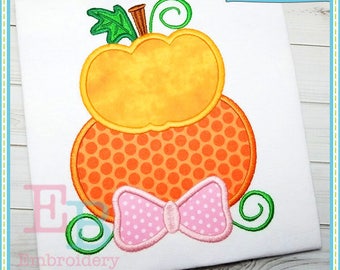 Stacked Pumpkins Applique: Thanksgiving Embroidery Design (Digital File)