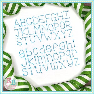 Good Vibes Alphabet, INSTANT DOWNLOAD, Multiple Sizes & Formats, Machine Embroidery Digital Design File, Bean Font, Gender Neutral