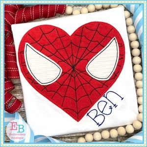 Heart Spidey Bean Stitch Applique: Machine Embroidery File (Digital Download)
