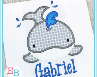 Whale Smile Satin Applique: Machine Embroidery Digital File (INSTANT DOWNLOAD)