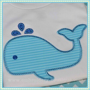 Flat Belly Whale Applique, INSTANT DOWNLOAD, Multiple Sizes & Formats, Machine Applique Embroidery Digital File, Fun Seaside Design