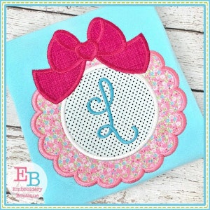 Scallop Bow Applique: Machine Embroidery File (Instant Download)