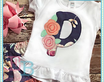 Sweet Roses Applique Embroidery Design: Blanket Stitch Alphabet (Digital Design File)